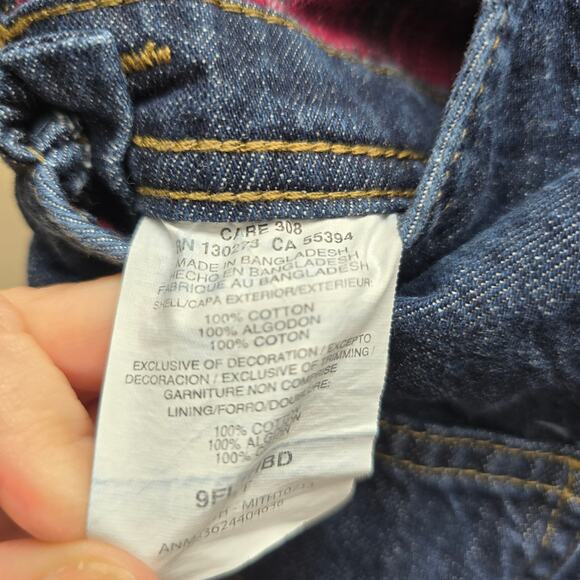 Wrangler Denim Flannel Lined Overalls Pockets Sleeveless Dark Wash Blue Size 4T - Picture 7 of 9